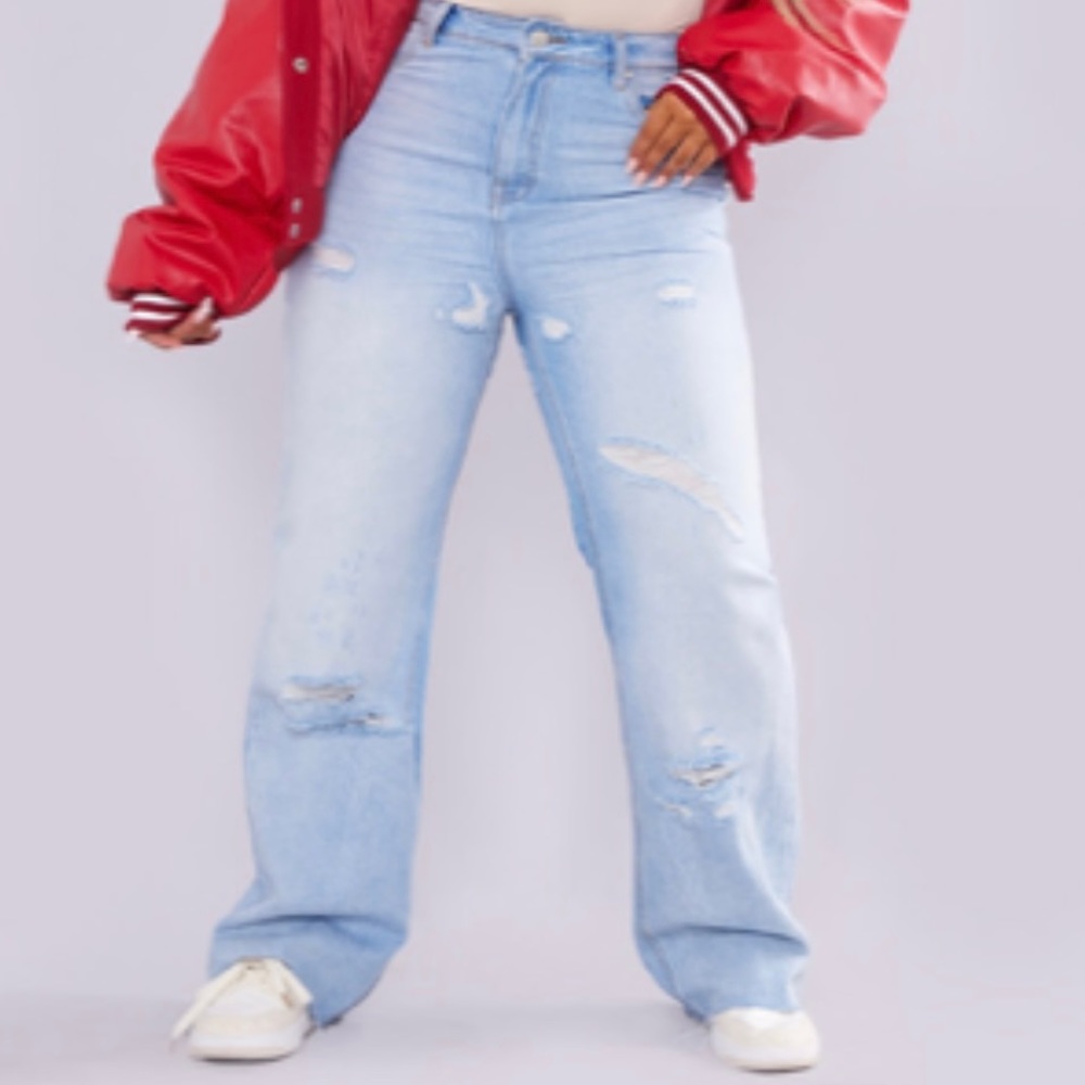 New with tag pretty little thing wide leg jeans